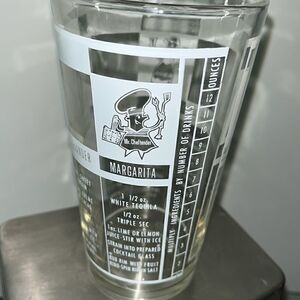 Vintage Mixed Drink various Cocktail Recipe 16oz. Pint Glass Tumbler Barware set